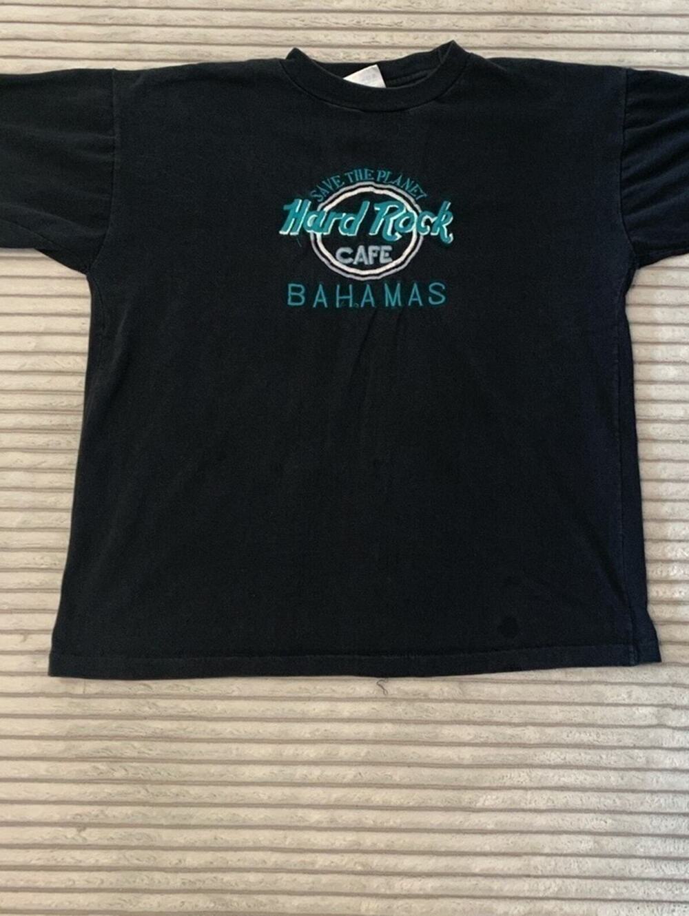 Travel Vintage Embroider Hard Rock Cafe Bahamas T-Shirt Single Stitch 90s Large